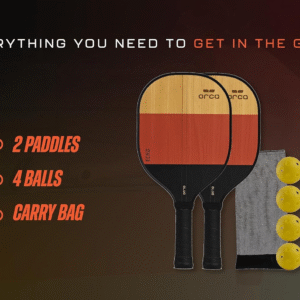 Orca Echo Deluxe Combo Pickleball Set – 2 Paddles, 4 Balls and Storage Bag