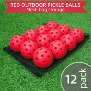 12 Pack Outdoor Pickleball Balls (Red)